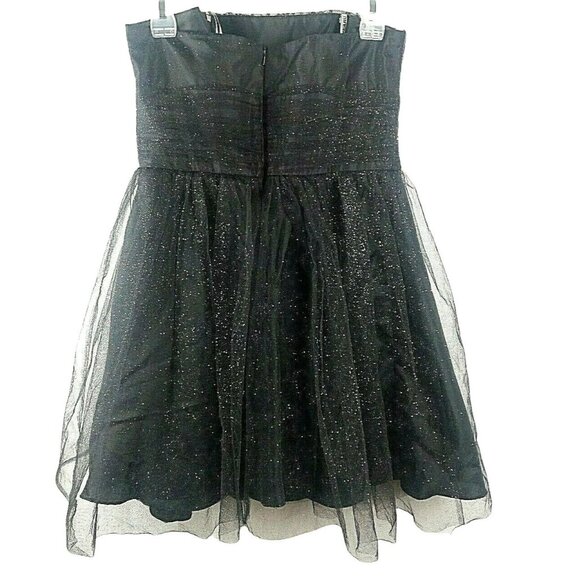 Whimsy Elegant Black Strapless Dress Size 9 Glitter Tulle Barbie Cocktail Formal - Picture 4 of 6